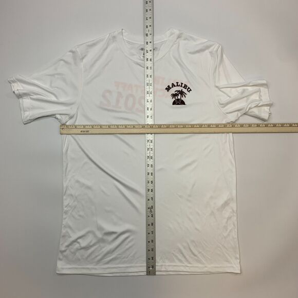 Champion Malibu Liqueur Beach Staff 2012 T Shirt Mens L Large White Double Dry - Picture 4 of 11